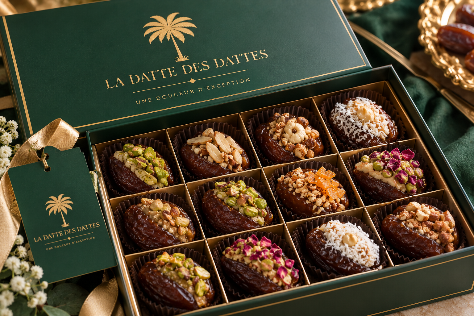 Écrin de dattes fourrées de la marque La Datte Des Dattes